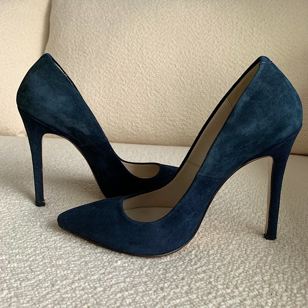 Cellini suede heels navy